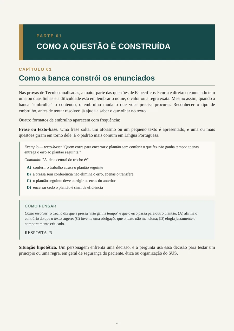 Capítulo 1: como a banca constrói os enunciados, com exemplo