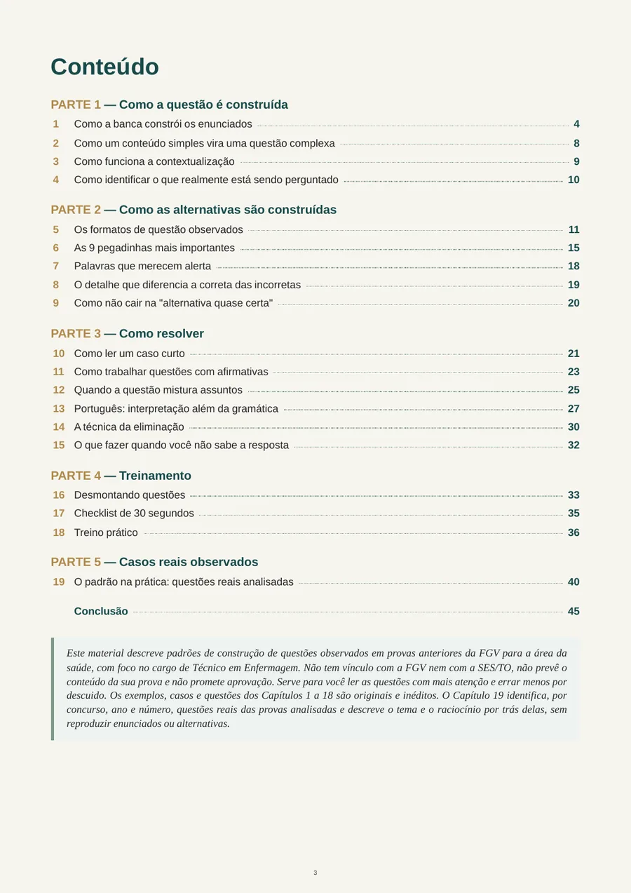 Sumário do guia Como a FGV Pensa: 19 capítulos em 5 partes